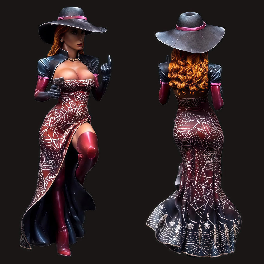1/24 Witch with Steampunk Aesthetic, Resin Model Figure Kit, Fantasy Theme, Unassembled and Unpainted