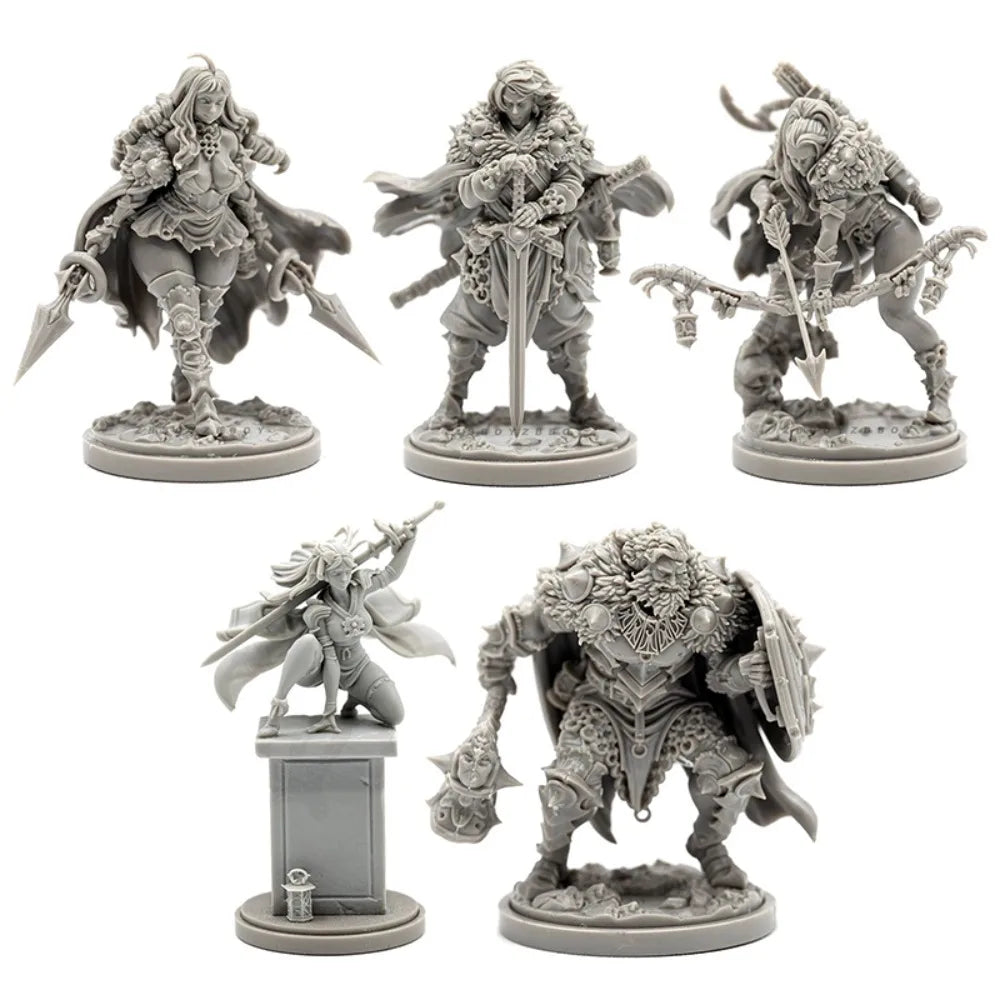 Grimdark Female Warriors, 7 Figures, Resin Model Figure Kit, Fantasy Theme, Unassembled and Unpainted