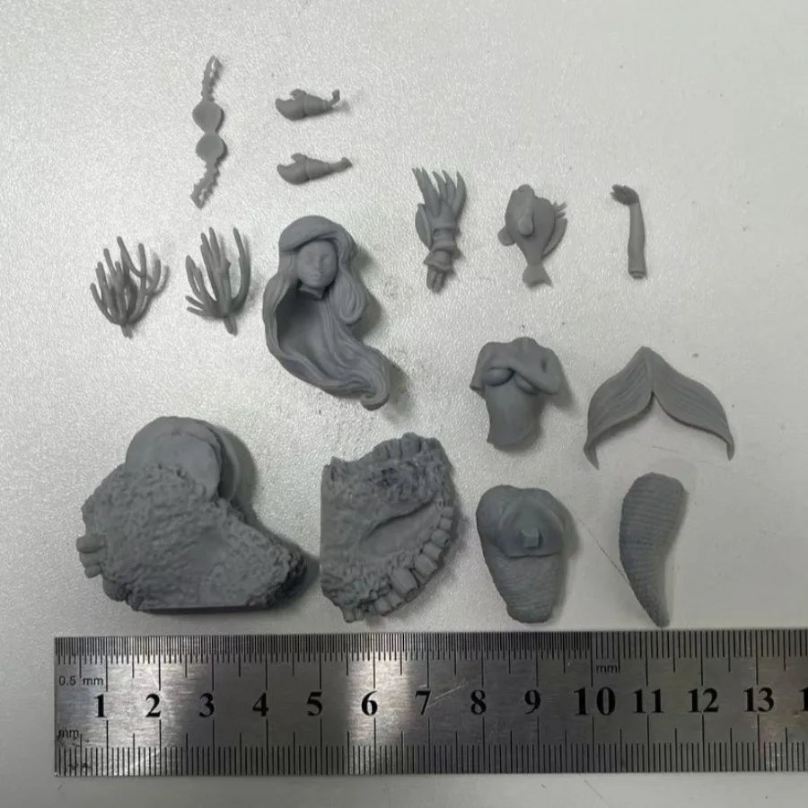 1/24 Undersea Mermaid Girl, Resin Model Diorama Kit, Anime Theme, Unassembled and Unpainted