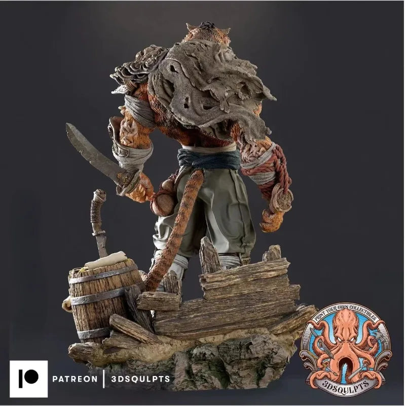 1/24 Tiger Warrior, Resin Model Figure Kit, Fantasy Theme, Unassembled and Unpainted