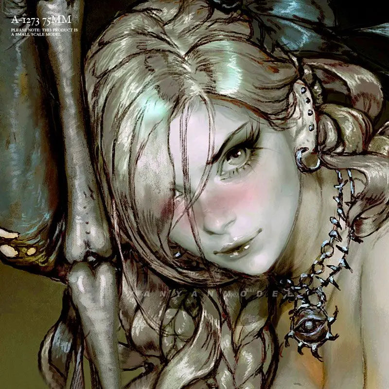 75mm Dark Sorceress with Ornate Scythe, Resin Model Figure Kit, Fantasy Theme, Unassembled and Unpainted