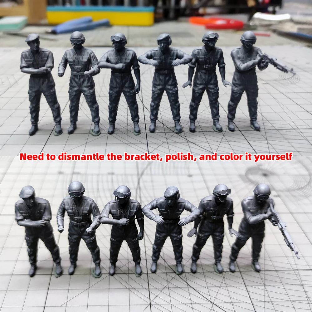 1/35 Modern British Tank Crew, 6 Figures, Resin Model Figure Kit, Unassembled and Unpainted