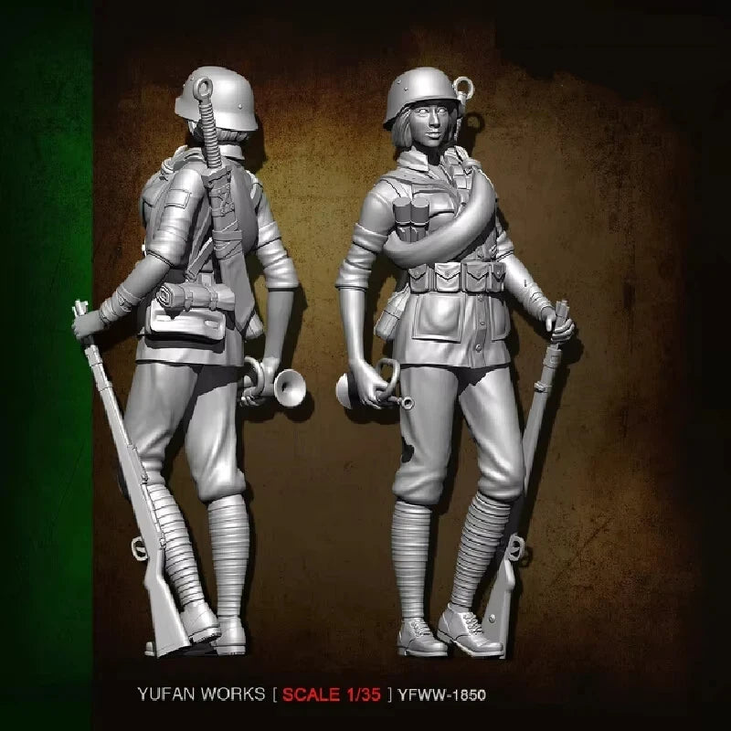 1/35 WWI German Horn Operator, 4 Figures, Resin Model Figure Kit, Unassembled and Unpainted