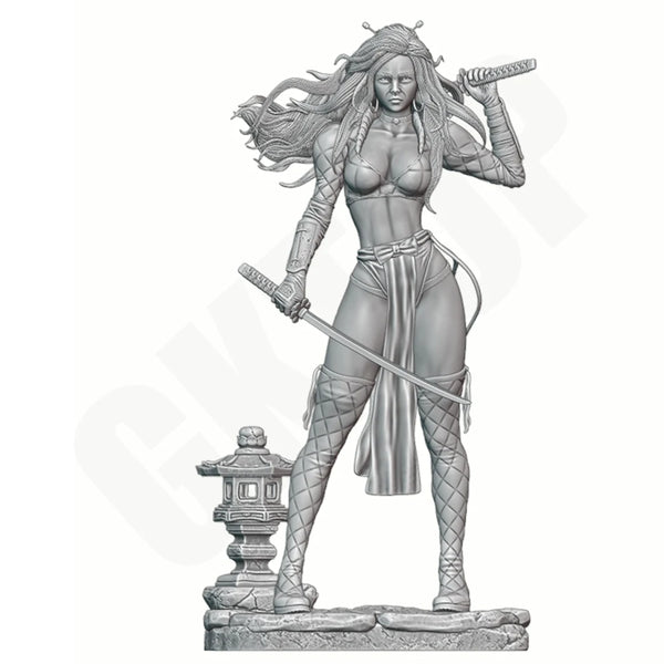 Katana Warrior, Resin Model Figure Kit, Fantasy Theme, Unassembled and Unpainted