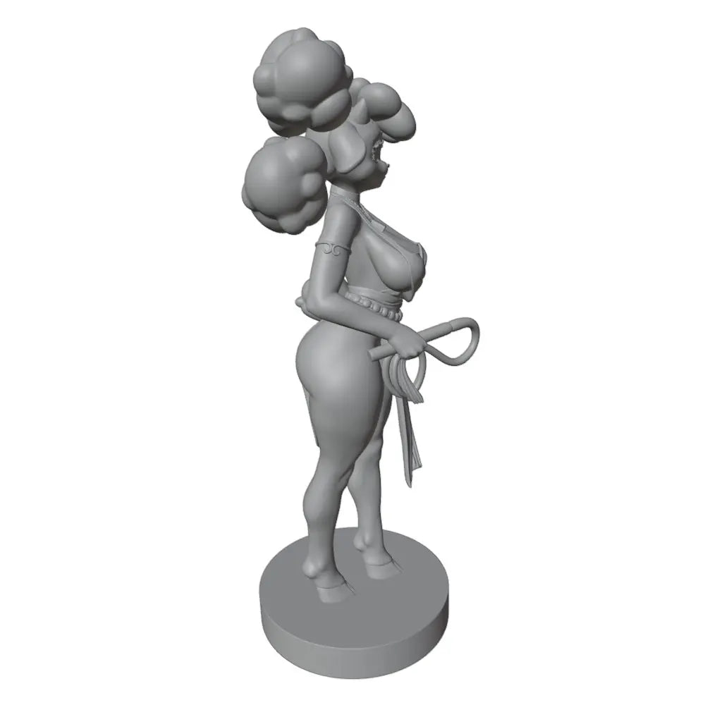 1/24 Female with Voluminous Puffy Hair and Crescent Accessory, Resin Model Figure Kit, Anime Theme, Unassembled and Unpainted