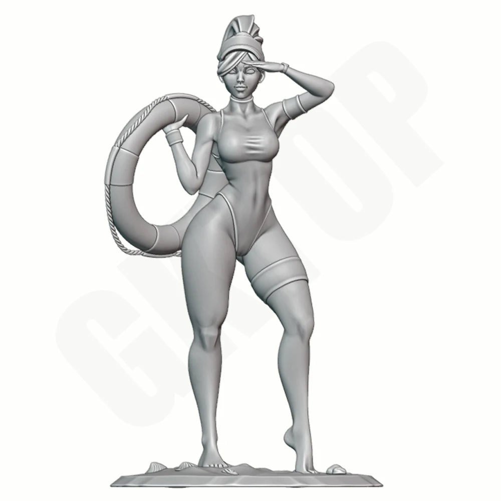 1/24 Modern Beach Lifeguard, Resin Model Figure Kit, Unassembled and Unpainted