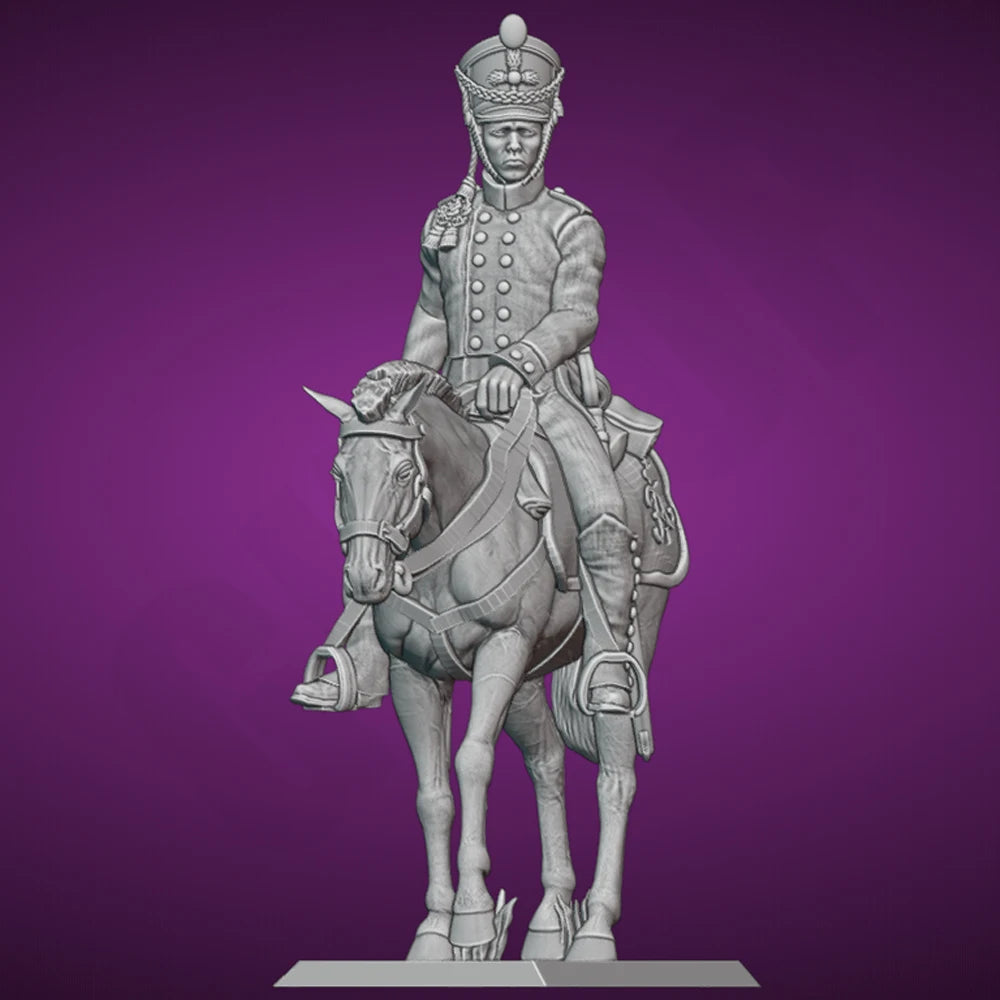 35mm Medieval Cavalry Commander, Resin Model Figure Kit, Unassembled and Unpainted