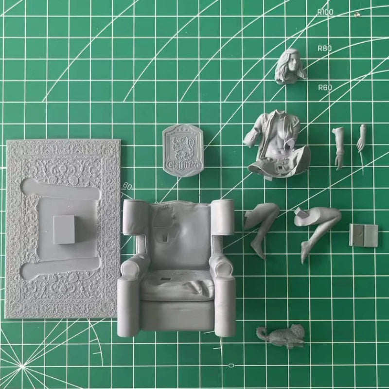1/24 Fantasy Wizardess, Resin Model Figure Kit, Unassembled and Unpainted