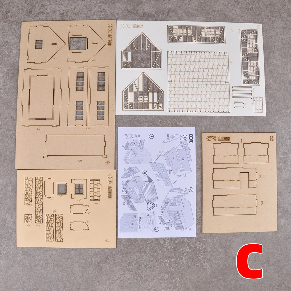 1/72 European Rural Farm Buildings, Resin Model Diorama Kit, Historical Theme, Unassembled and Unpainted