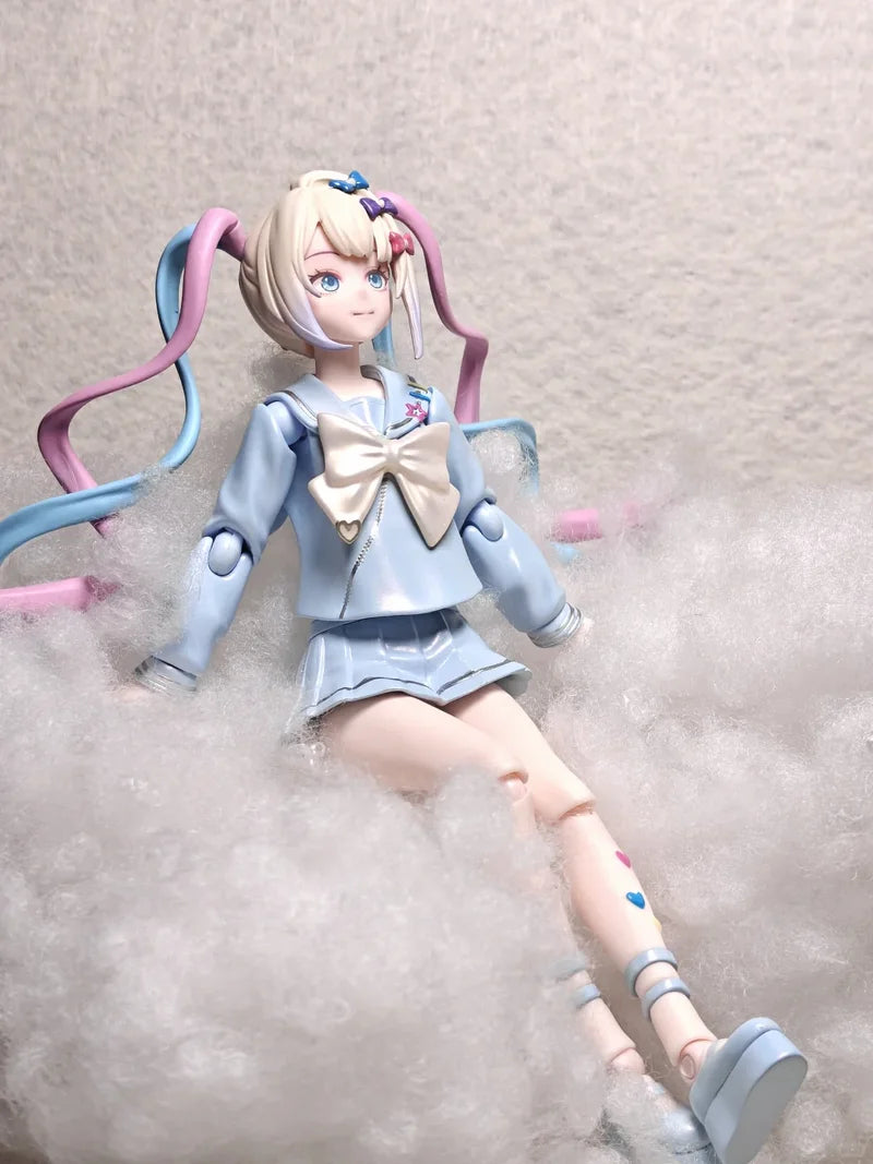 Magical Girl with Twin Pigtails and Pink Ribbons, Resin Model Figure Kit, Anime Theme, Unassembled and Unpainted