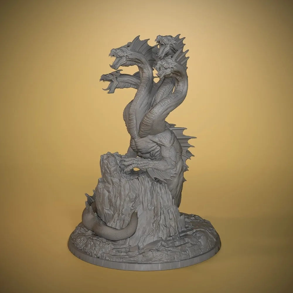 66mm Five-Headed Dragon Baravis, Resin Model Figure Kit, Fantasy Theme, Unassembled and Unpainted