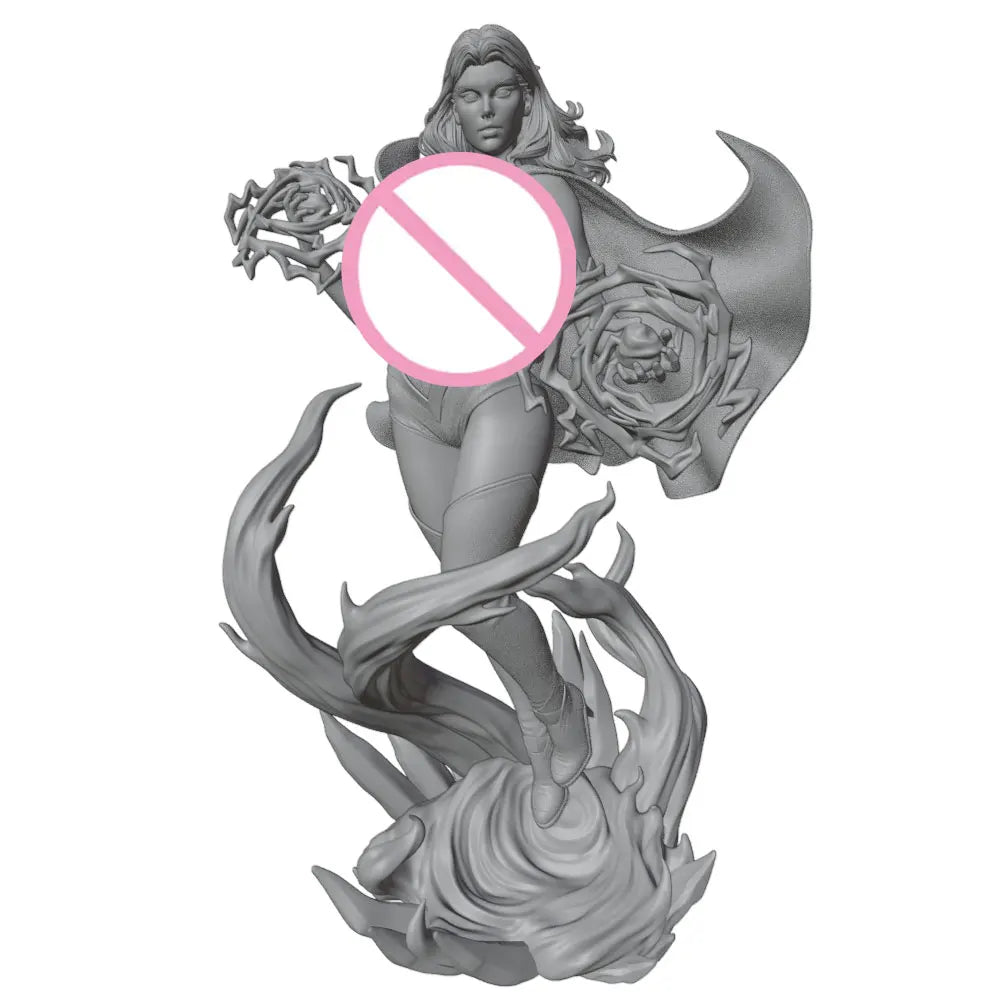 75mm Sorceress with Magical Roses, Resin Model Figure Kit, Unassembled and Unpainted