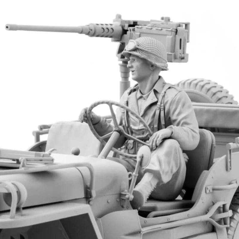 1/16 WWII US Army Truck Crew, 3 Figures, Resin Model Figure Kit, Unassembled and Unpainted