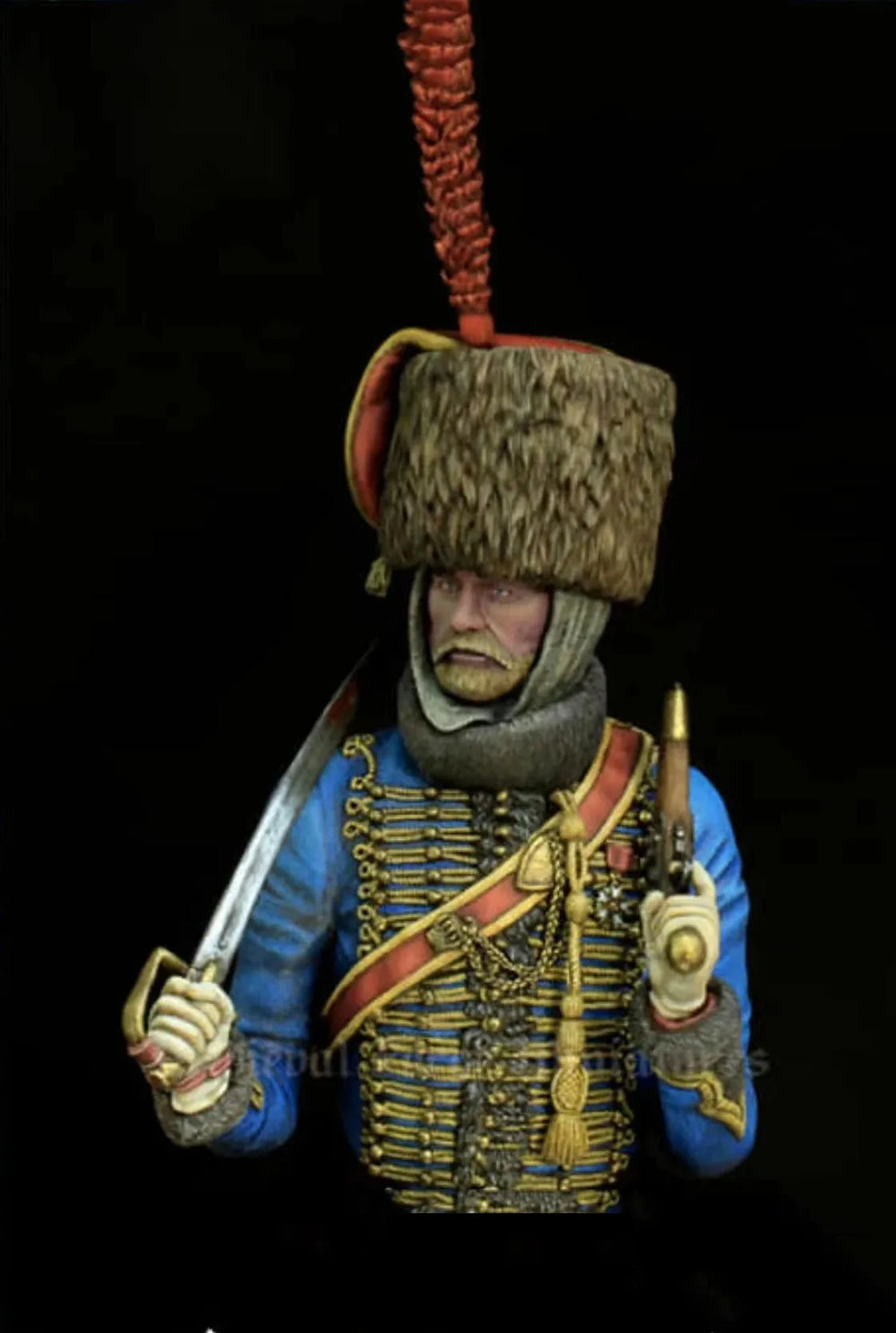 1/10 Napoleonic Russian Guard, Resin Model Bust Kit, Unassembled and Unpainted