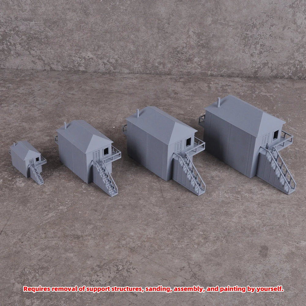 1/64 Railway Buildings, Resin Model Diorama Kit, Historical Theme, Unassembled and Unpainted
