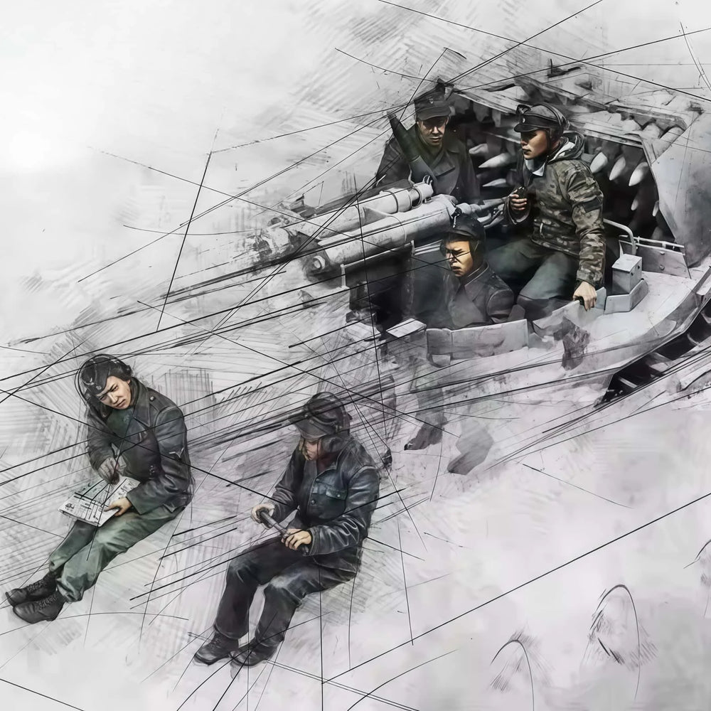 1/35 Modern Tank Squad, 5 Figures, Resin Model Figure Kit, Unassembled and Unpainted