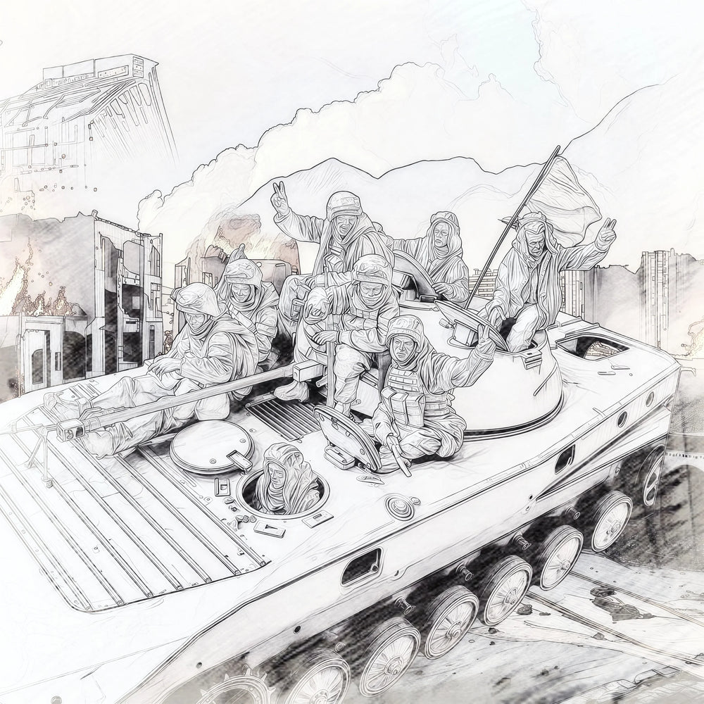 1/35 Modern Military Tank Squad, 6 Figures, Resin Model Figure Kit, Unassembled and Unpainted
