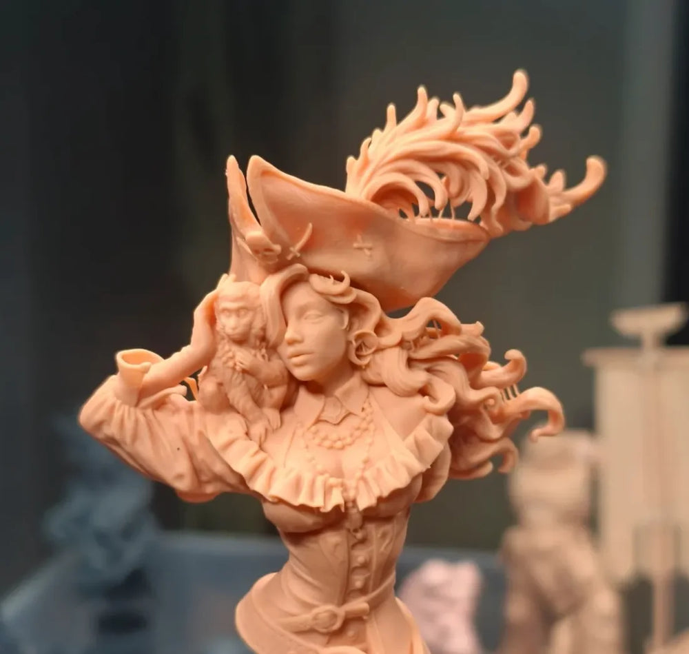 140mm Female Pirate, Resin Model Bust Kit, Fantasy Theme, Unassembled and Unpainted