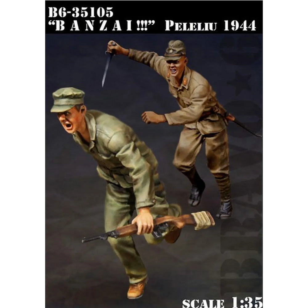 1/35 WWII Japanese Infantry Close Combat Assault, 4 Figures, Resin Model Figure Kit, Unassembled and Unpainted