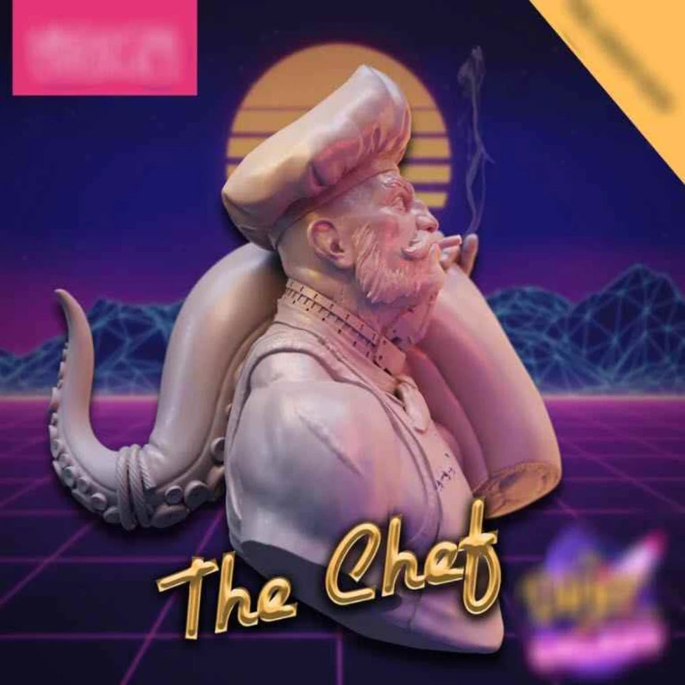 1/12 Chef Character, Resin Model Bust Kit, Sci-Fi Theme, Unassembled and Unpainted