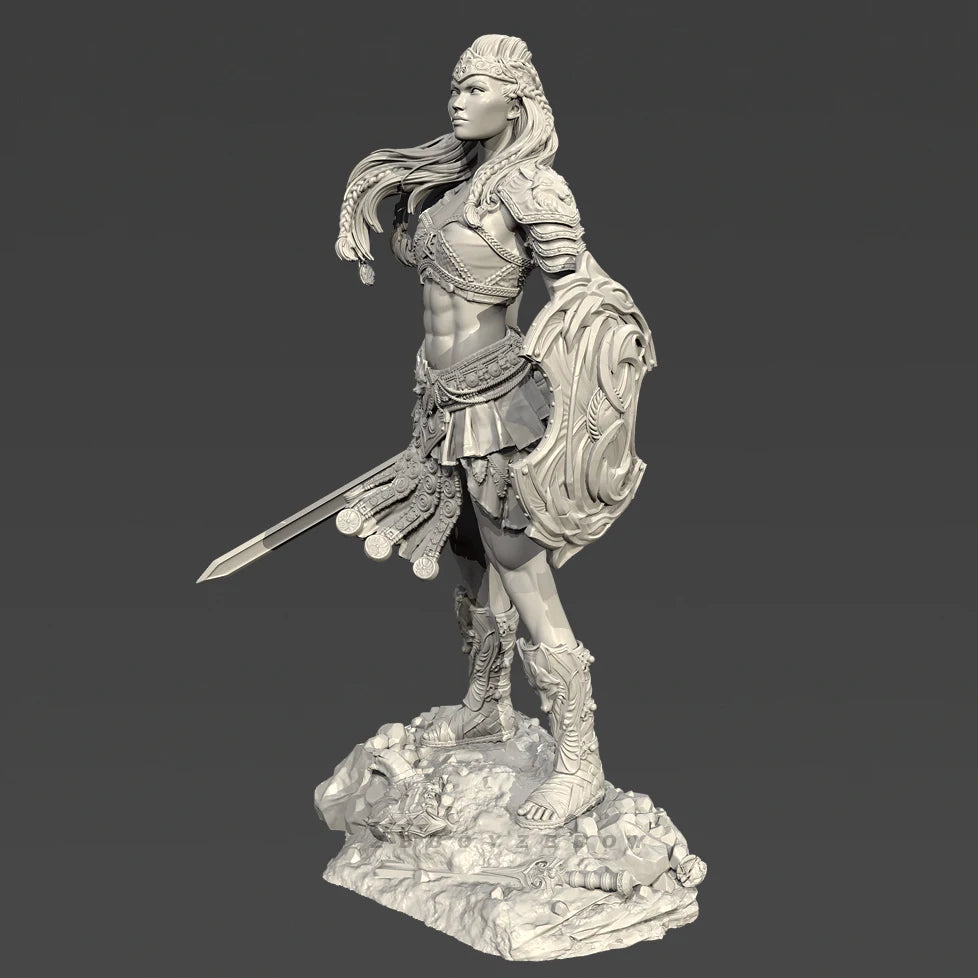 75mm Medieval Fantasy Warrior, Resin Model Figure Kit, Fantasy Theme, Unassembled and Unpainted