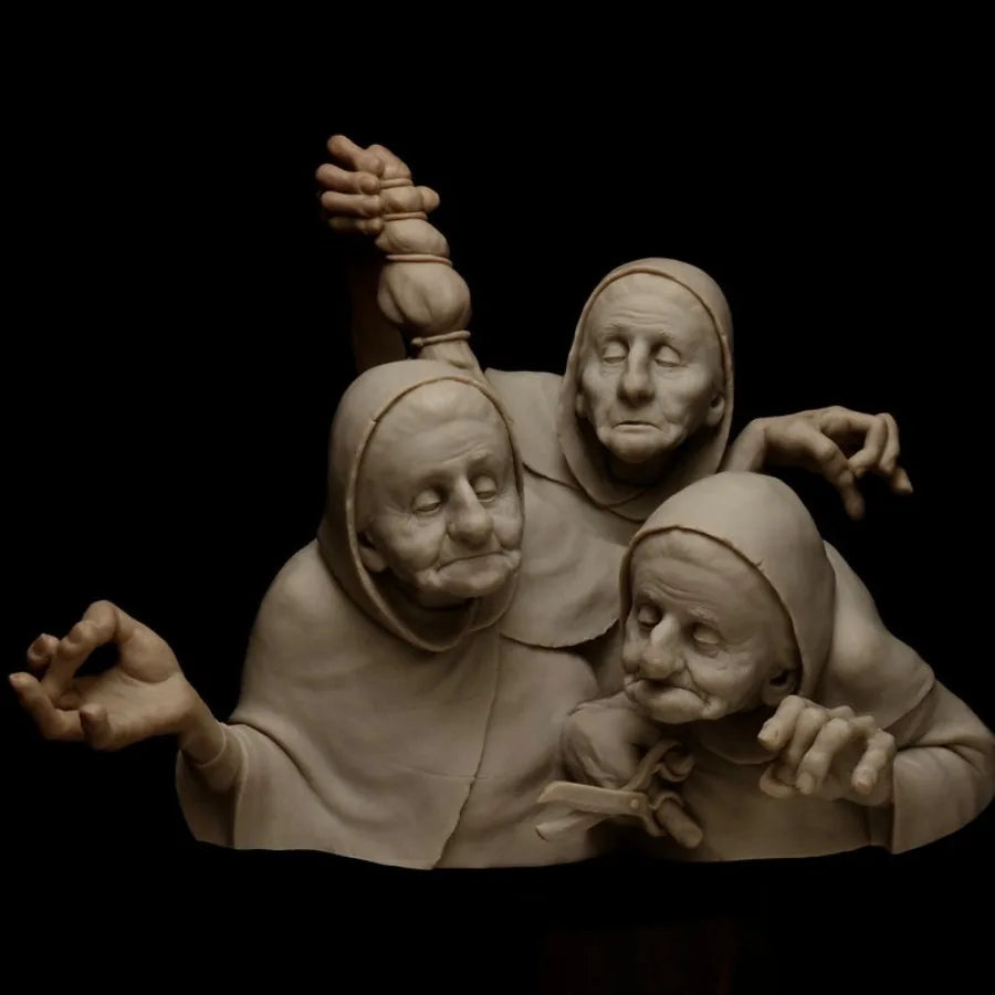 1/12 Three Grannies, 3 Figures, Resin Model Figure Kit, Anime Theme, Unassembled and Unpainted