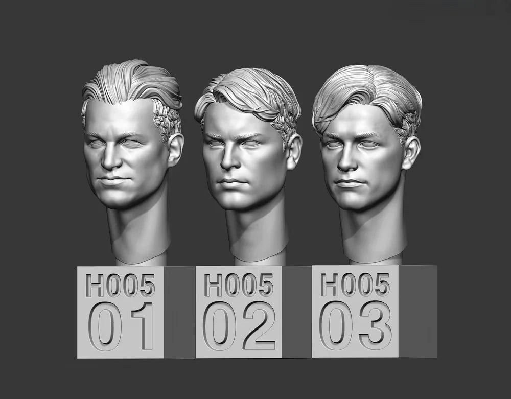 1/35 Male Character Heads, 6 Figures, Resin Model Figure Kit, Anime Theme, Unassembled and Unpainted