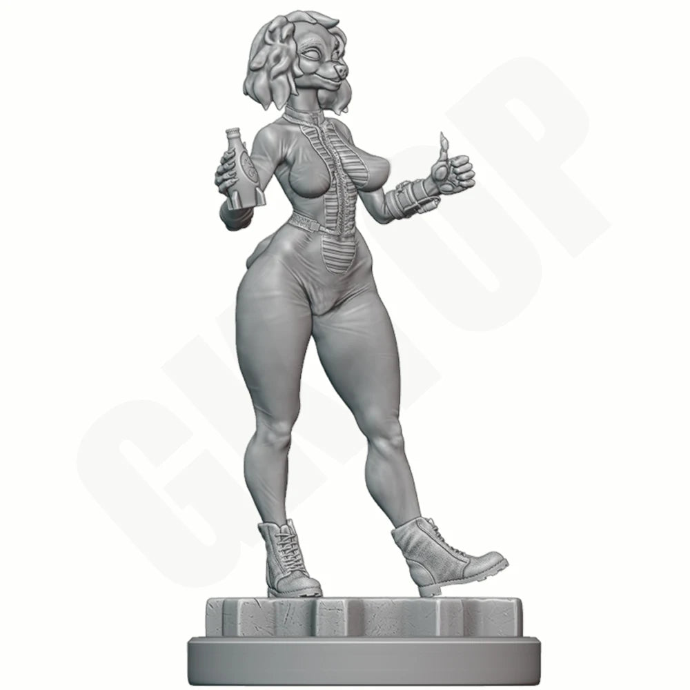 1/24 Fantasy Fox Warrior, Resin Model Figure Kit, Unassembled and Unpainted