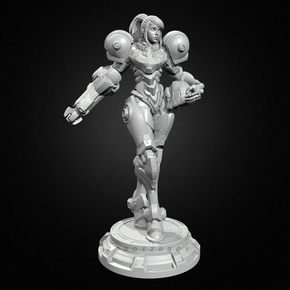 90mm Female Warrior, Resin Model Figure Kit, Sci-Fi Theme, Unassembled and Unpainted