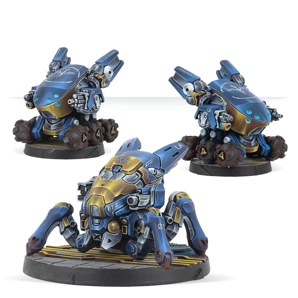 Mecha Warrior Units, 3 Figures, Resin Model Figure Kit, Sci-Fi Theme, Unassembled and Unpainted