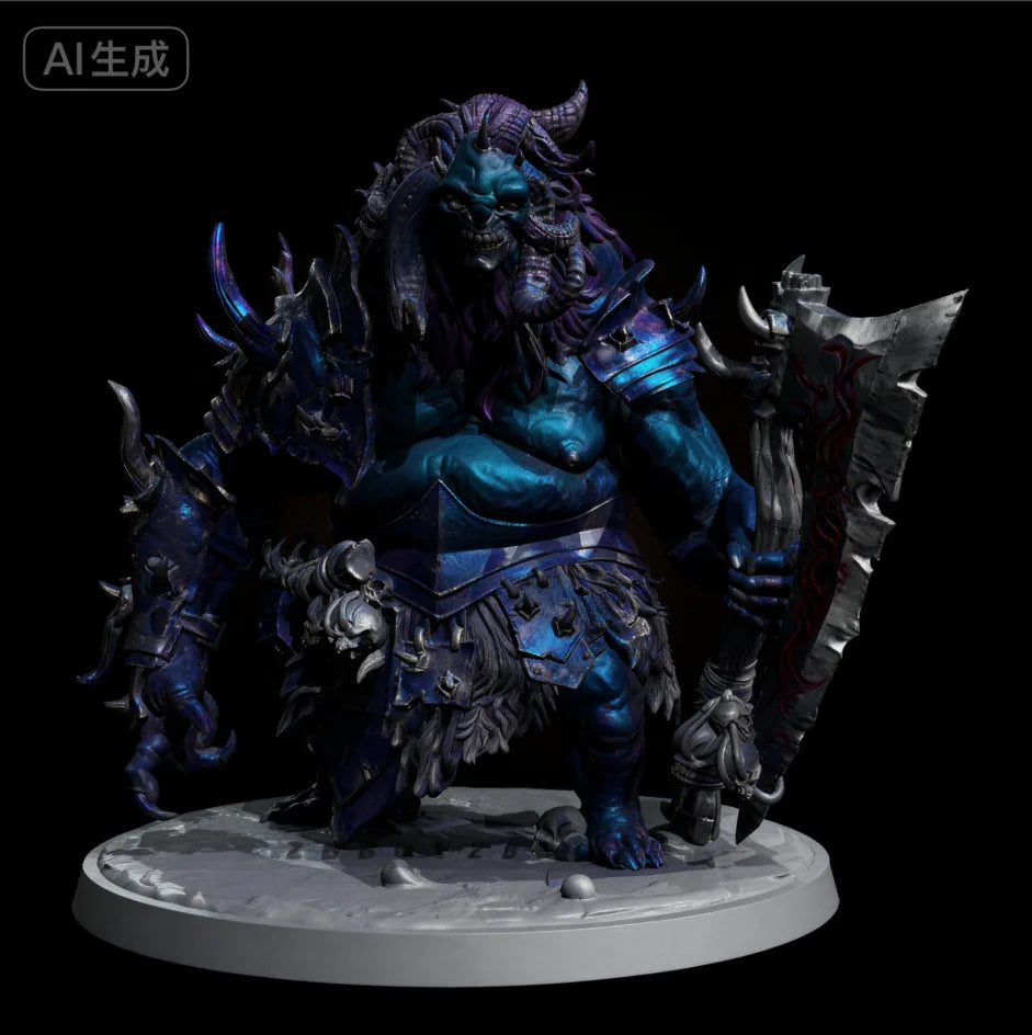 50mm Demonic Warrior, Resin Model Figure Kit, Fantasy Theme, Unassembled and Unpainted