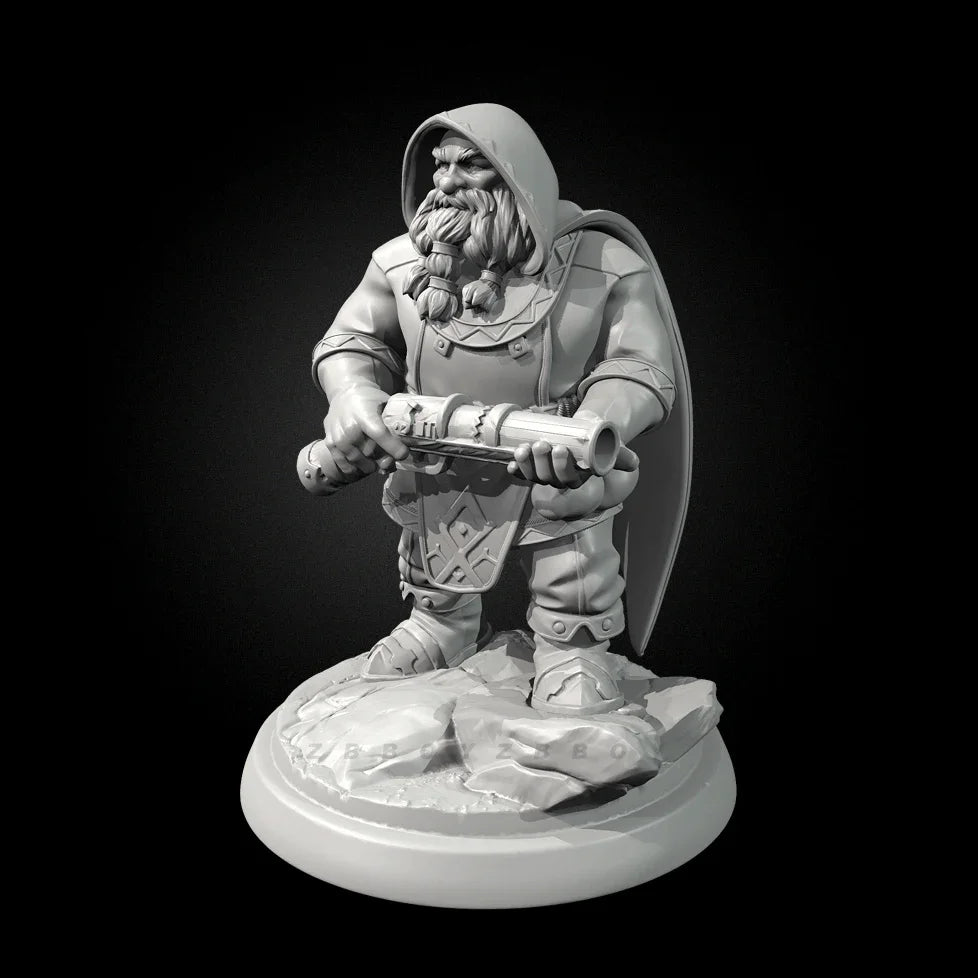 50mm Dwarf Warrior Crossbow, Resin Model Figure Kit, Fantasy Theme, Unassembled and Unpainted