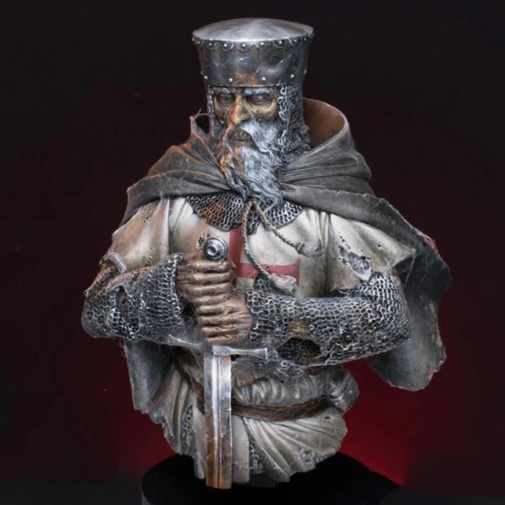 1/10 Medieval Fantasy King with Tall Crown, Resin Model Bust Kit, Unassembled and Unpainted