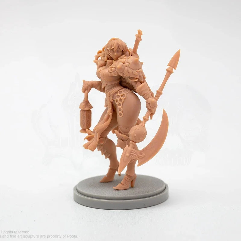 30mm Armored Warrior, Resin Model Figure Kit, Fantasy Theme, Unassembled and Unpainted