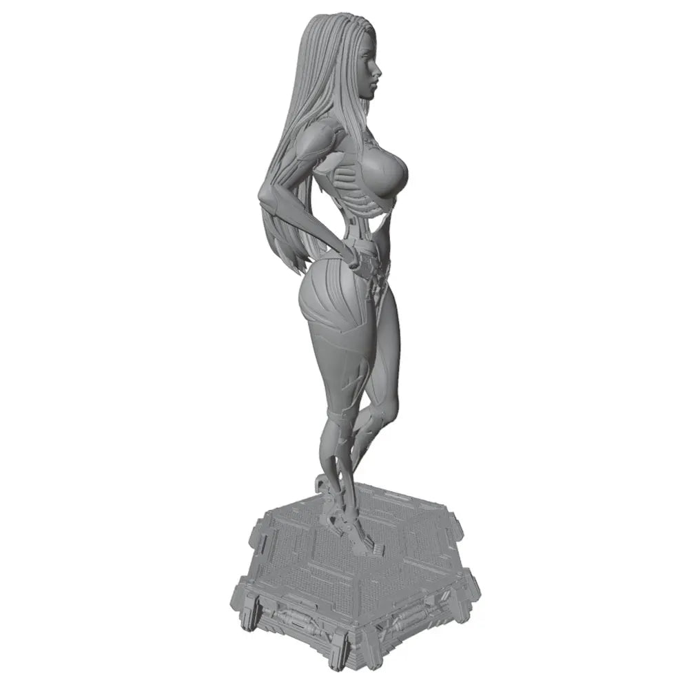 1/24 Cyborg Woman with Long Hair, Resin Model Figure Kit, Anime Theme, Unassembled and Unpainted