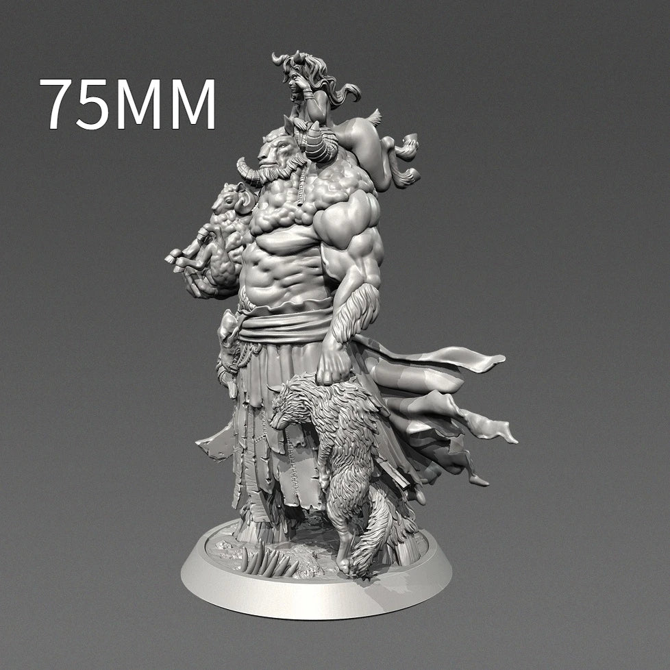 50mm Muscular Orc Barbarian with Battle Axe, Resin Model Figure Kit, Fantasy Theme, Unassembled and Unpainted