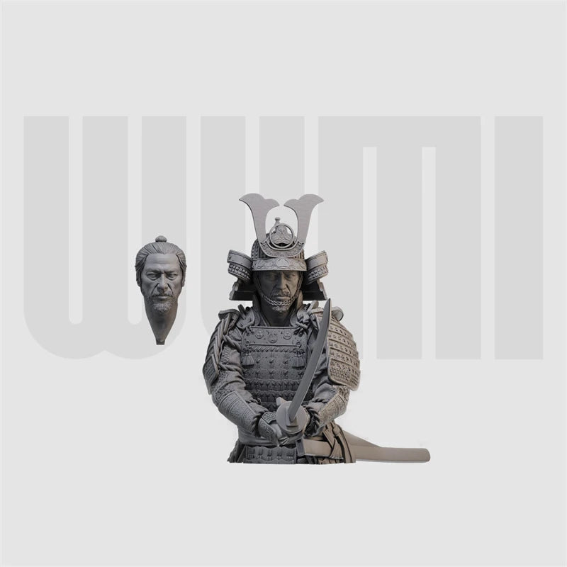 1/10 Medieval Japanese Samurai, 4 Figures, Resin Model Bust Kit, Unassembled and Unpainted