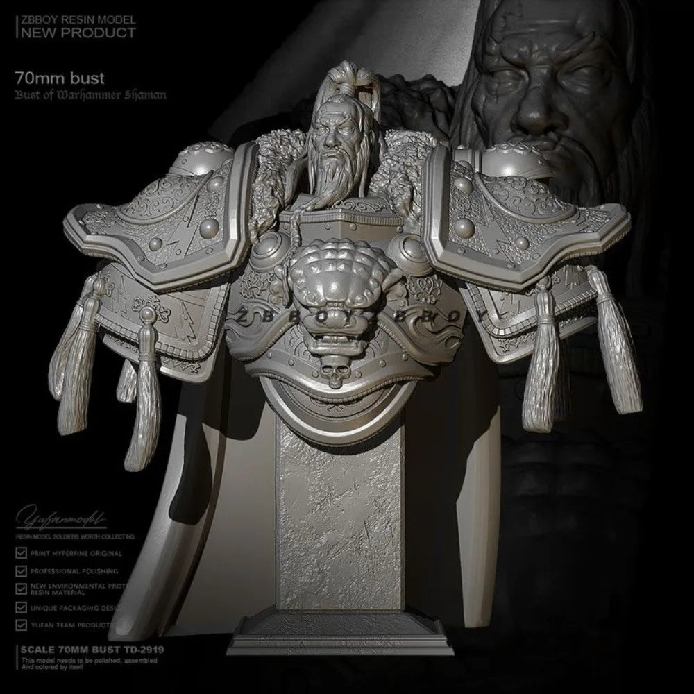 70mm General Tengger, Resin Model Bust Kit, Military Theme, Unassembled and Unpainted