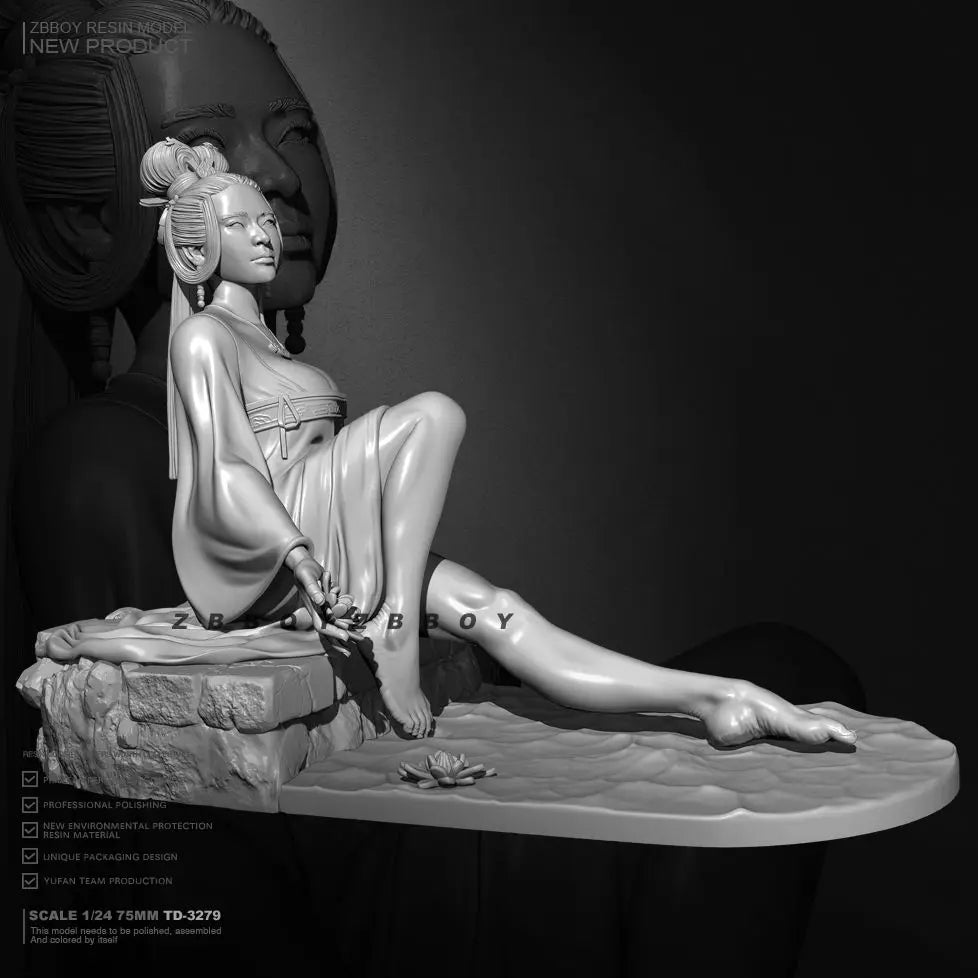 1/24 Eastern Beauty Lady Yang, Resin Model Figure Kit, Fantasy Theme, Unassembled and Unpainted