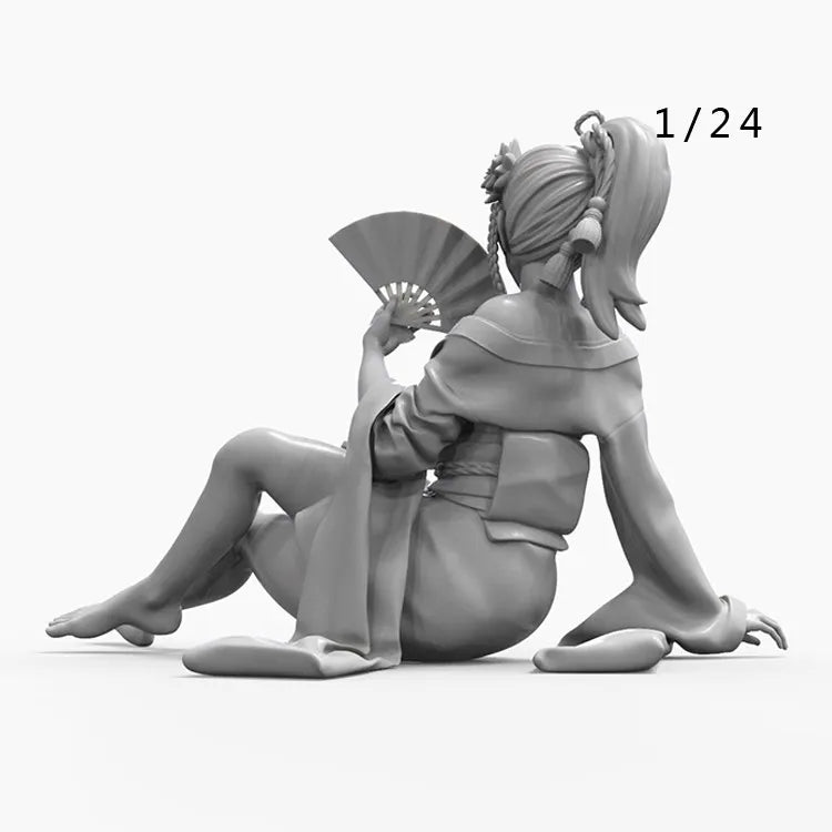 1/24 Oriental-Inspired Female Character, Resin Model Figure Kit, Unassembled and Unpainted