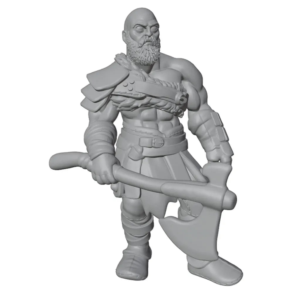 75mm Bearded Viking Warrior with Axe and Cloak, Resin Model Figure Kit, Fantasy Theme, Unassembled and Unpainted