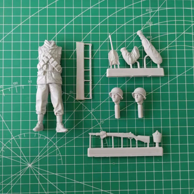 1/16 WWII US Army 3rd Armored Division, Resin Model Figure Kit, Unassembled and Unpainted