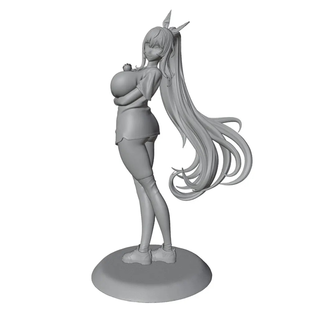 1/24 Long-Haired Elf Maiden in Short Dress, Resin Model Figure Kit, Anime Theme, Unassembled and Unpainted