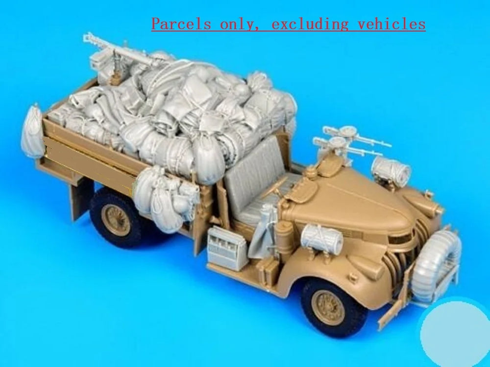 1/35 WWII Allied Willys Jeep Stowage Set, Resin Model Accessory Kit, Unpainted