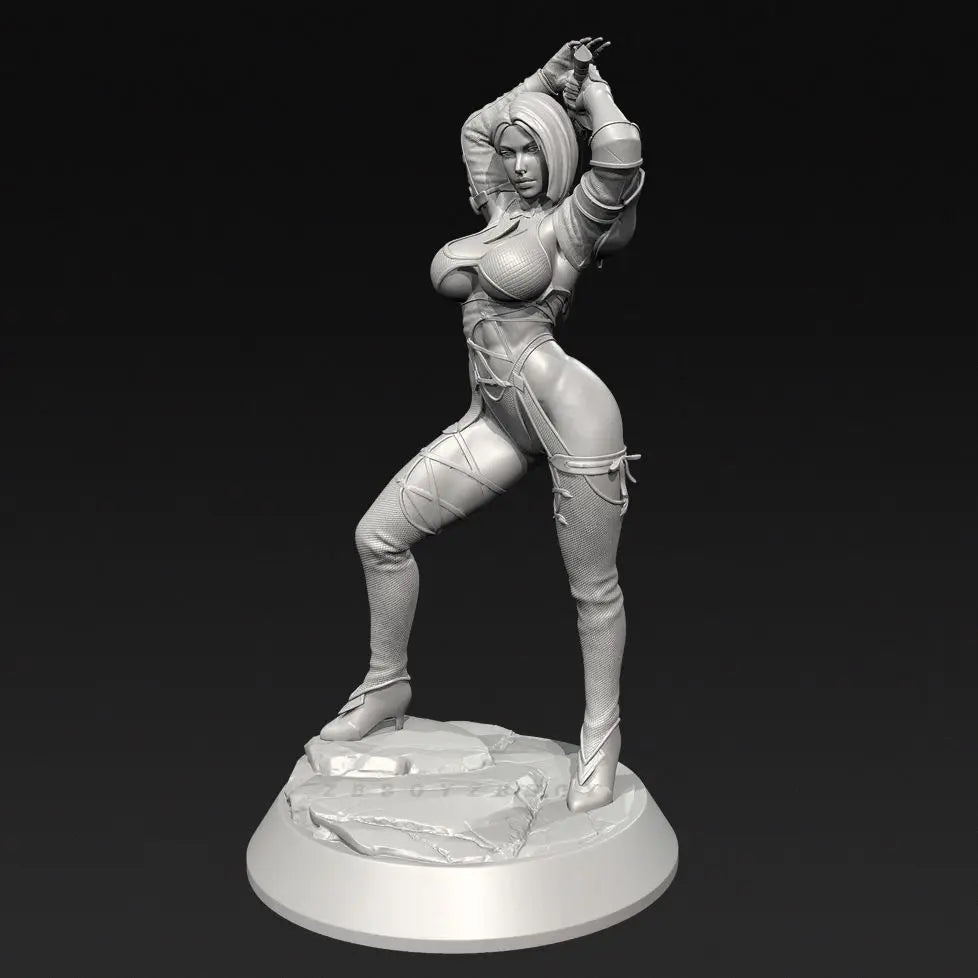 75mm Female Warrior with Ornate Circlet and Sword, Resin Model Figure Kit, Fantasy Theme, Unassembled and Unpainted