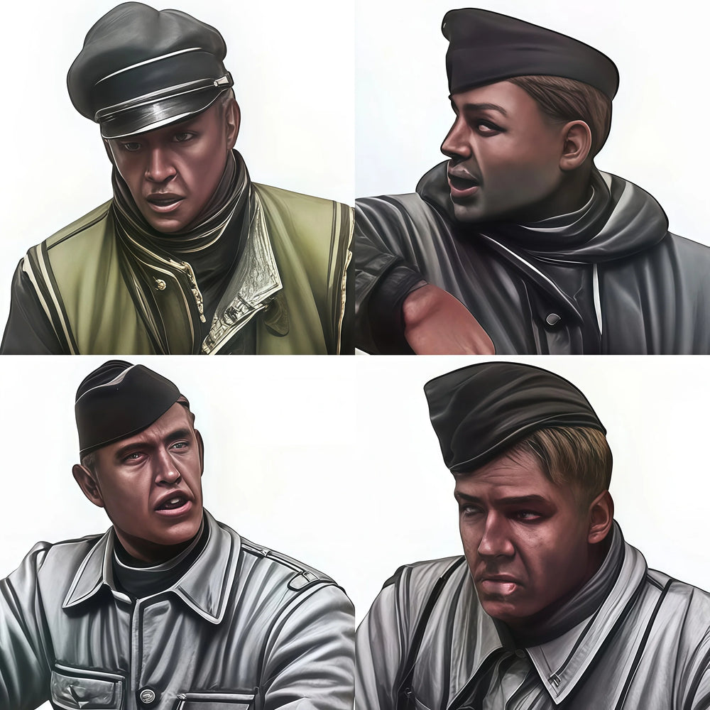 1/35 WWII Soviet T-34 Tank Crew in Winter Uniforms, 4 Figures, Resin Model Figure Kit, Unassembled and Unpainted
