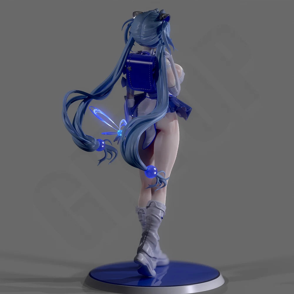 1/24 Girl with Mecha Armor, Resin Model Figure Kit, Anime Theme, Unassembled and Unpainted