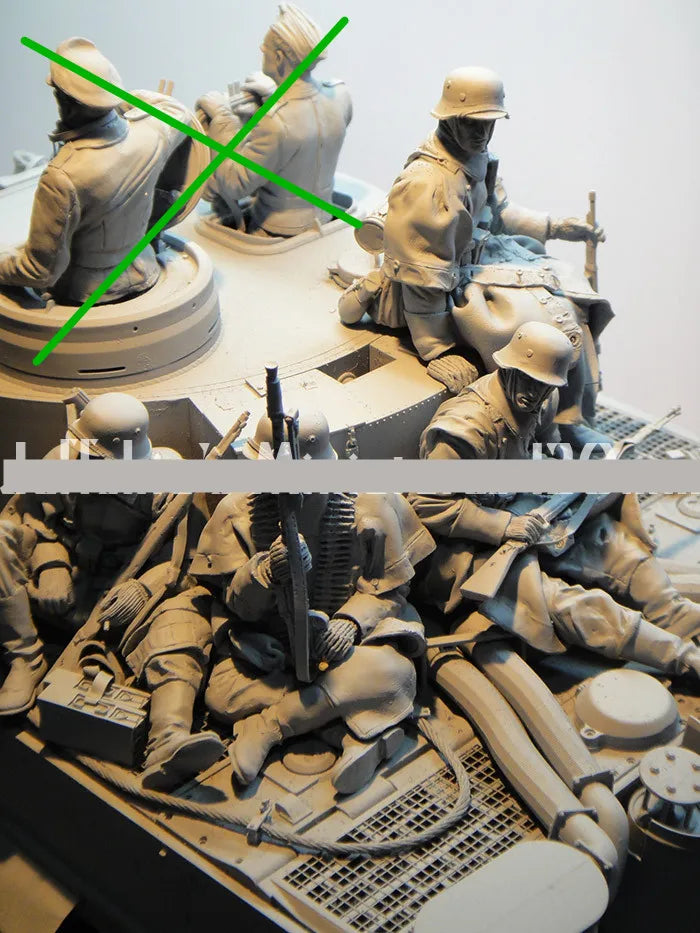 1/16 WWII US Infantry Squad in Various Poses, 4 Figures, Resin Model Figure Kit, Unassembled and Unpainted
