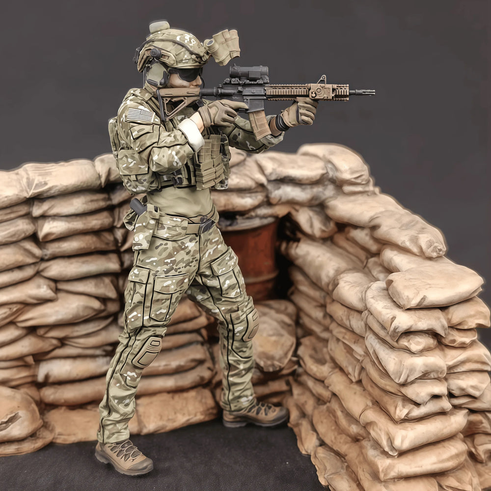 1/35 Modern Tactical Soldier, Resin Model Diorama Kit, Unassembled and Unpainted