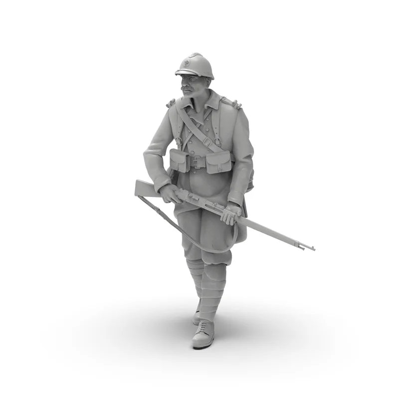 1/72 WWI French Infantry, 8 Figures, Resin Model Figure Kit, Unassembled and Unpainted